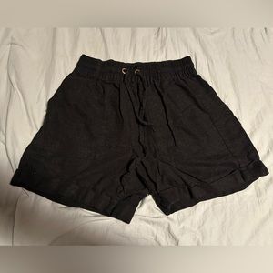 Black Linen Shorts